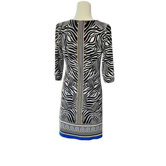 Laundry By Shelli Segal Sz 6 Zebra Tribal Animal Print Stretch Sheath Dress - Picture 2 of 13